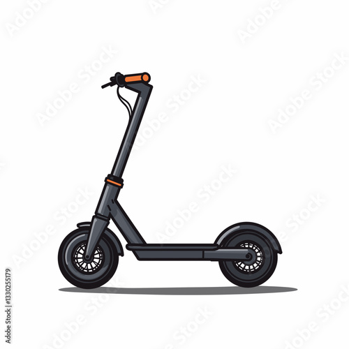 Modern electric scooter illustration on white background, eco-friendly transport