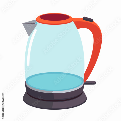 Stylish electric kettle design on white background, modern kitchen