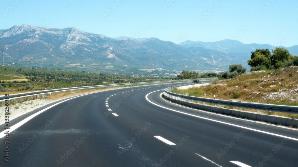 Scenic highway winding through mountains Scenic highway winding through mountains