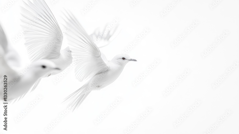 Fototapeta premium Birds fly, white