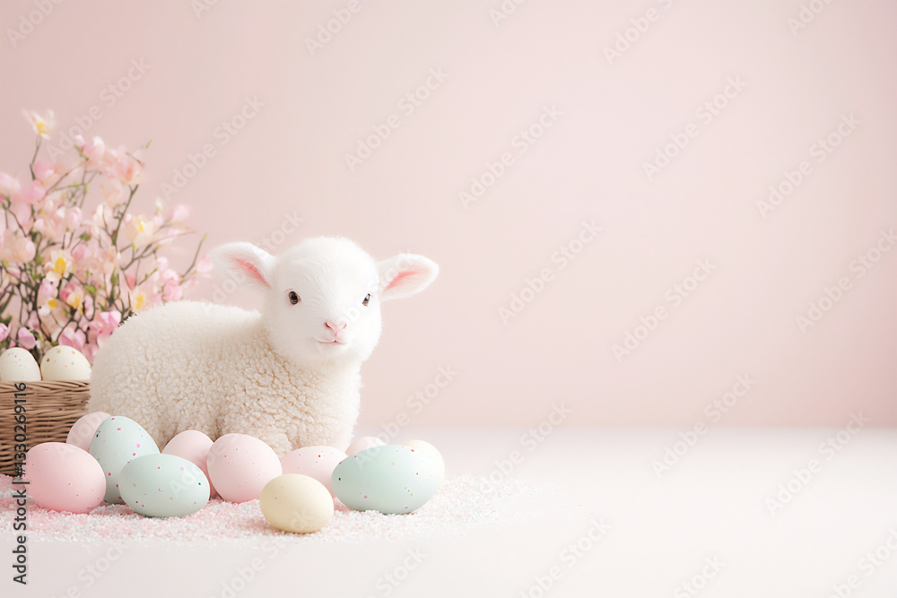 Fototapeta premium delightful lamb easter egg