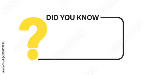 Did You Know blank template label design with question mark. Template post icon for social media, website, app background. Vector Illustration. 