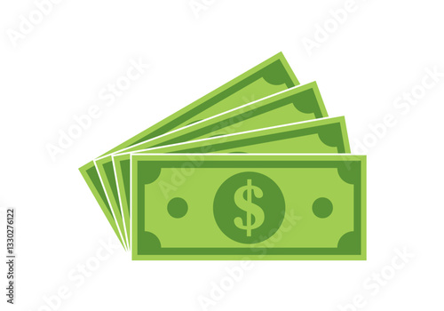 Cash money icon symbol with Dollar sign. Money Cash isometric illustration. Money, budget, savings, loan, cash, earning, income, wallet, currency, dollar, card, coin, revenue, piggy bank, and profit.