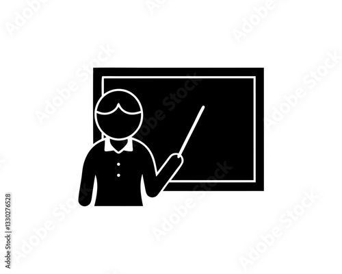 creative clean silhouette teacher icon vector illustration