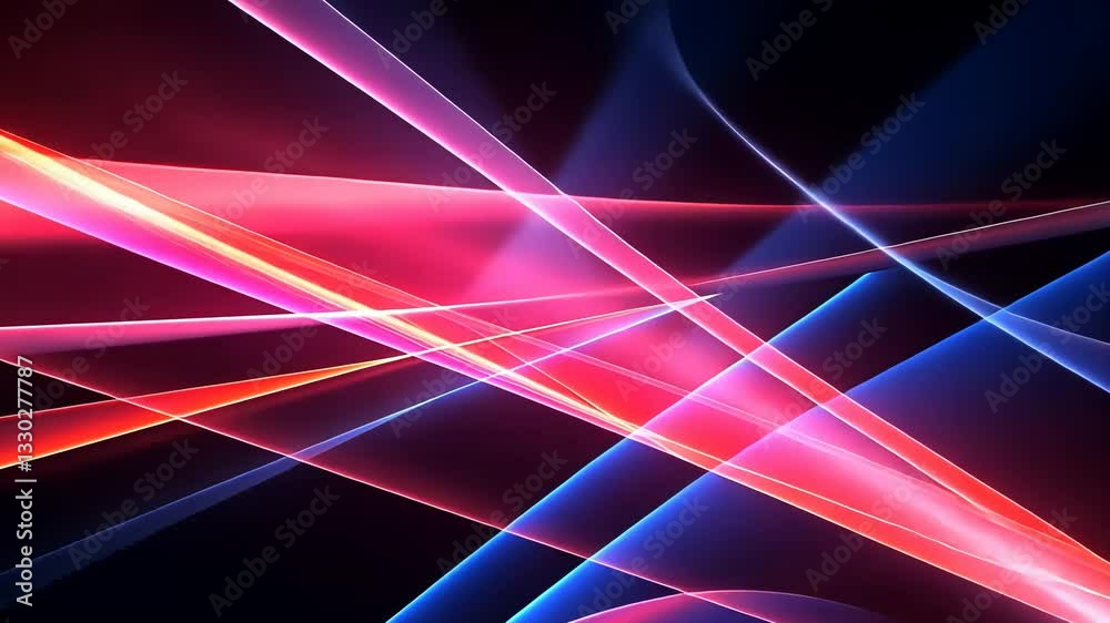 Abstract vibrant lines of light intersecting