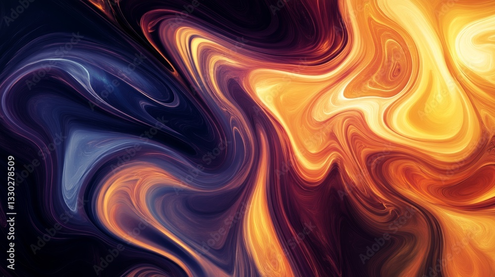 Abstract swirling patterns in warm and cool tones Abstract swirling patterns in warm and cool tones