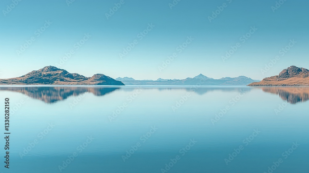 Naklejka premium Serene mountain lake mirroring tranquil peaks