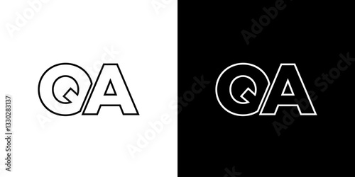 Letter Q and A, QA logo design template. Minimal monogram initial based logotype.