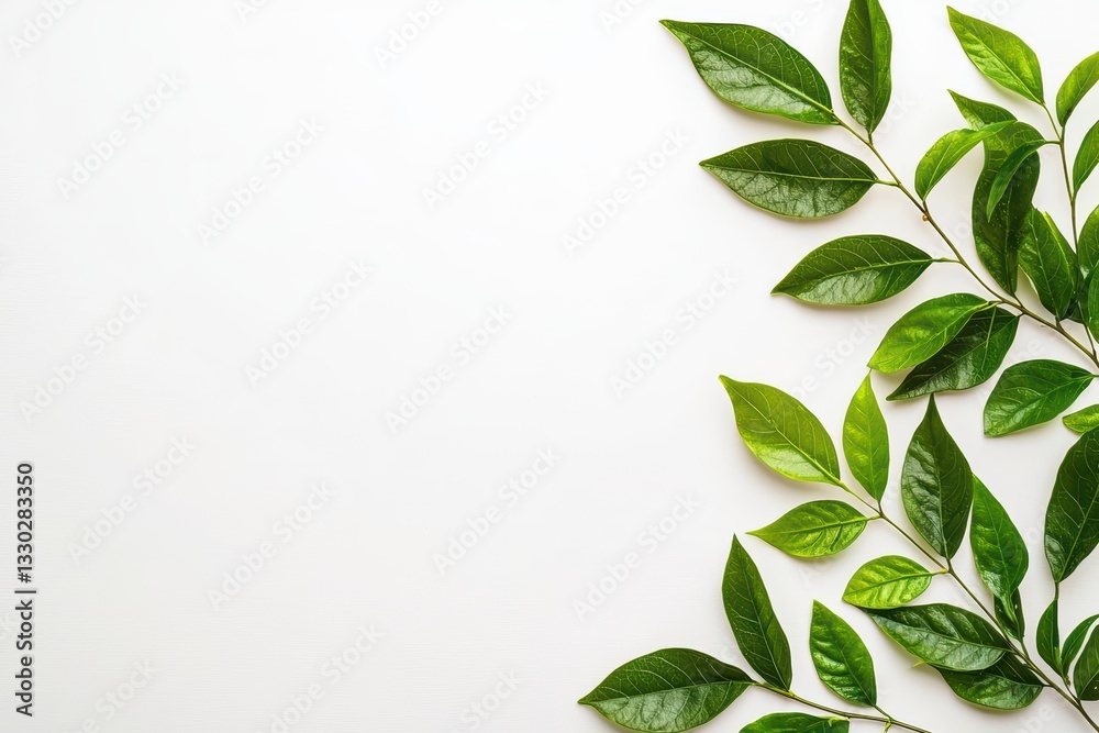 Fototapeta premium Eco-Friendly Concept of Recycling with Green Leaves on White Background