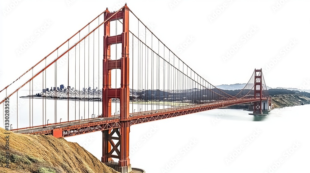 Fototapeta premium Golden Gate Bridge Icon: San Francisco Landmark 