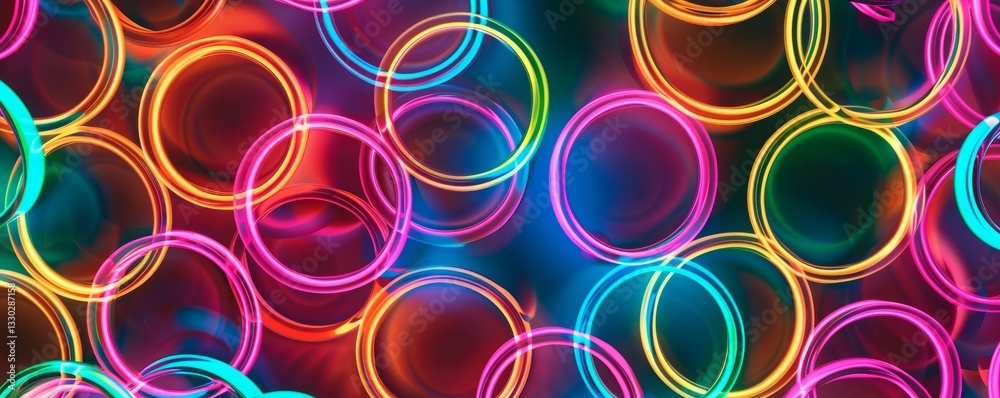 abstract background with translucent colored overlapping neon circle shapes abstract background with translucent colored overlapping neon circle shapes