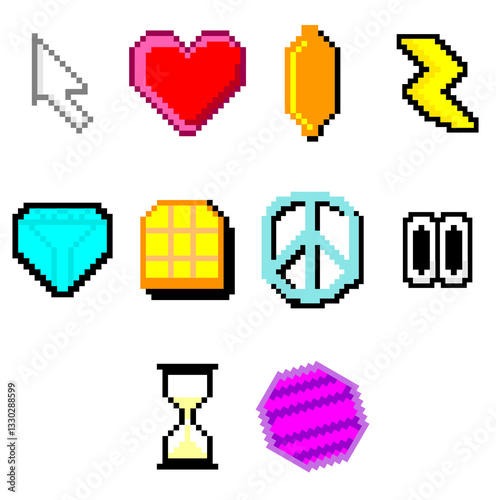 retro pixel-art element illustration