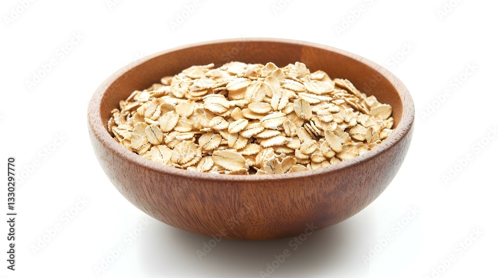 Bowl of oat flakes isolated on white Bowl of oat flakes isolated on white