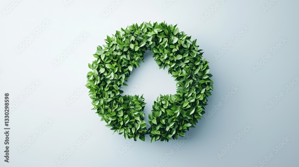 Green Leaf Circle Symbolizing Sustainability and Nature's Essence for Environmental Awareness Green Leaf Circle Symbolizing Sustainability and Nature's Essence for Environmental Awareness