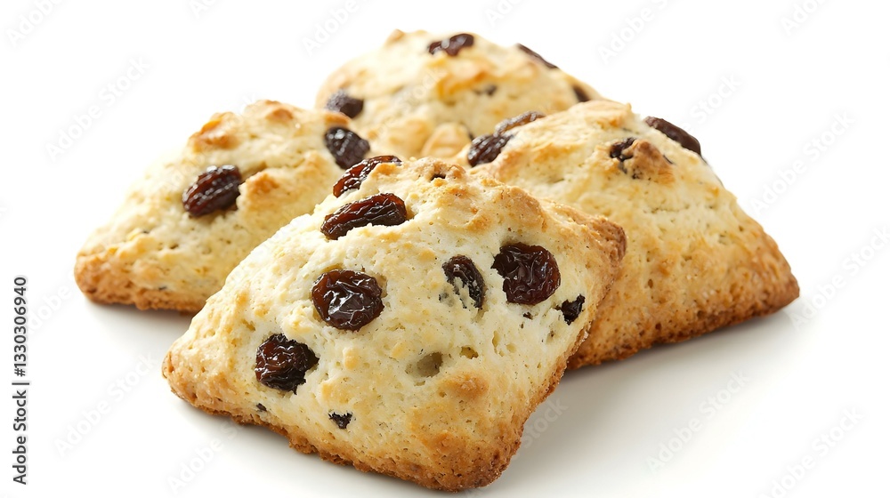 Fototapeta premium Raisins Scone white background