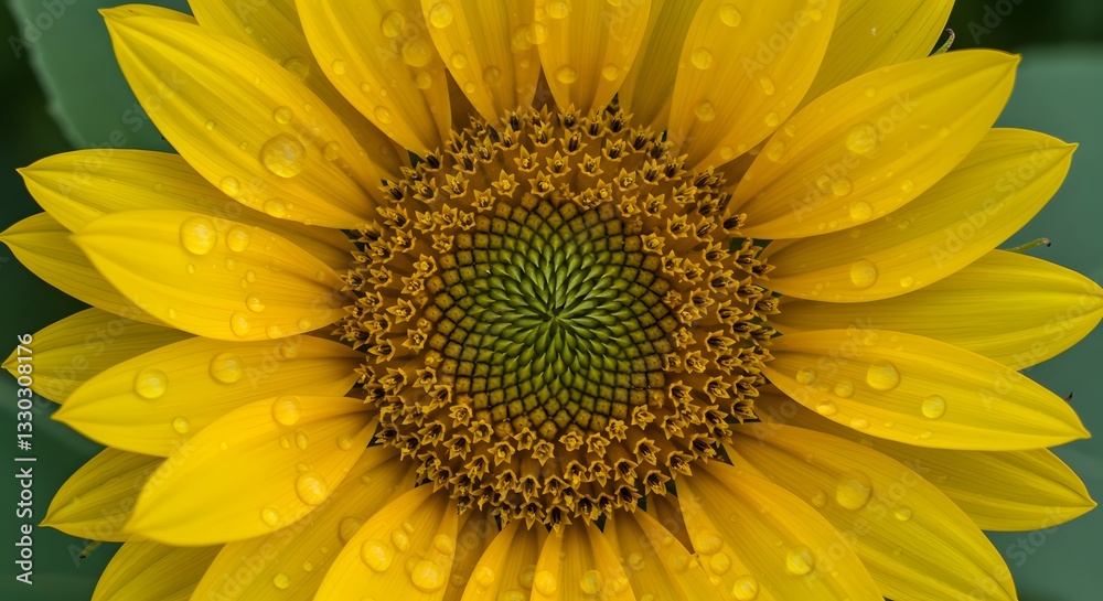 A close-up of a blooming flower with dewdrops, in a macro photography style, captured from a top-down angle. A close-up of a blooming flower with dewdrops, in a macro photography style, captured from a top-down angle.