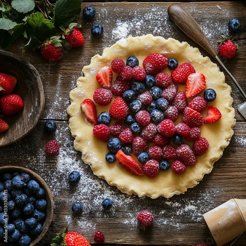 fruit tart with berries