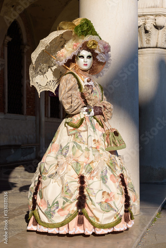 Venetian Elegance: Full-Length Masked Beauty