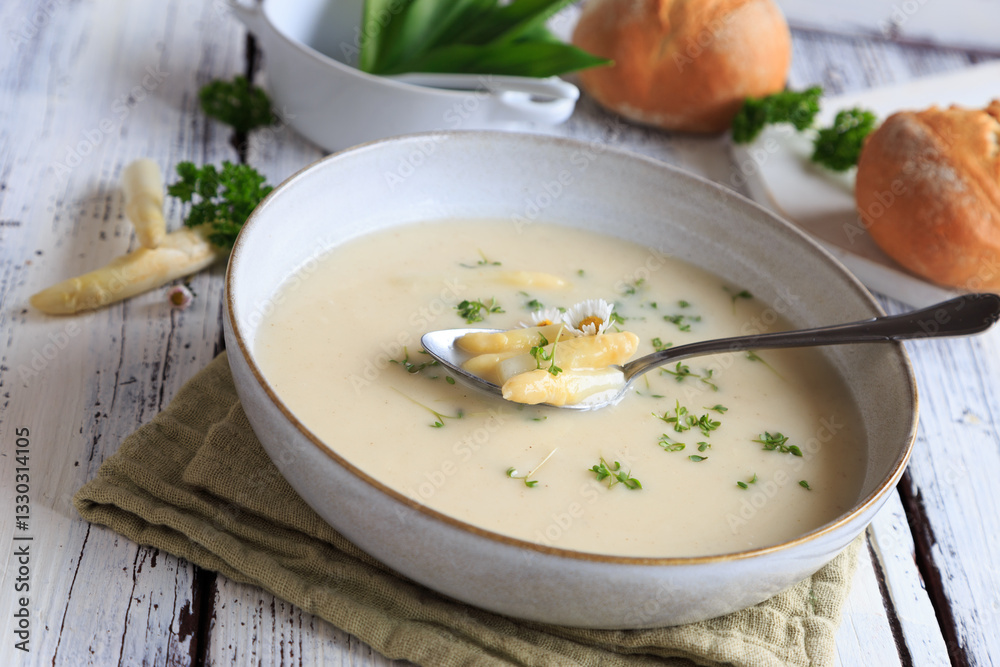 Sahnige Spargelcremesuppe zur spargelzeit Sahnige Spargelcremesuppe zur spargelzeit