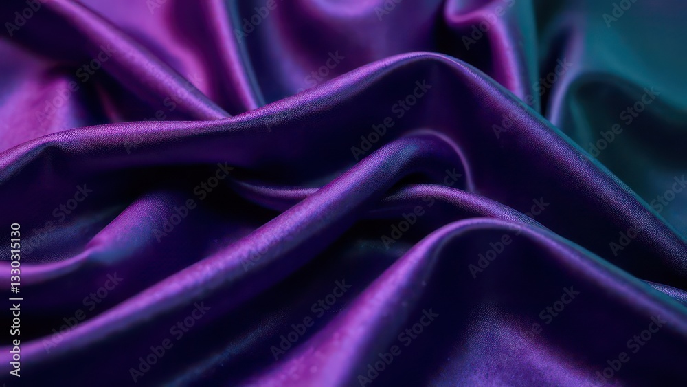 Obraz premium Dark emerald purple silk satin fabric backdrop