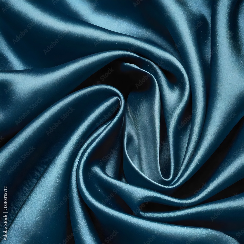 Fototapeta premium Macro shot of rich blue silk fabric with delicate sheen – Ideal for high-end fashion branding, product photography, or textile material references.