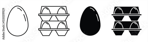 Icon Set of Eggs Vector Illustration