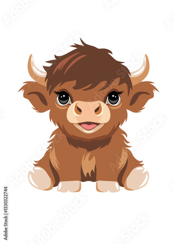 Cute baby highland cow