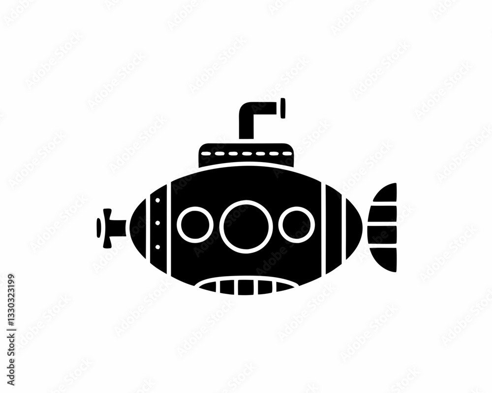 creative silhouette Submarine Icon victor illustration

