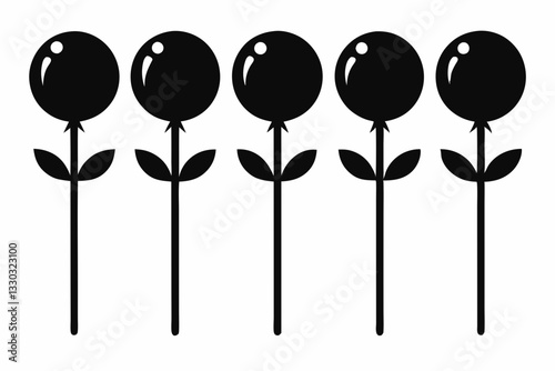 lollipop set line art silhouette vector illustration