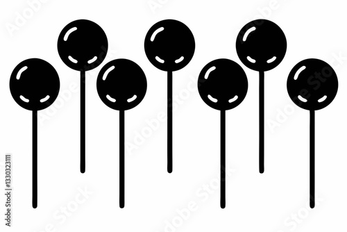 lollipop set line art silhouette vector illustration
