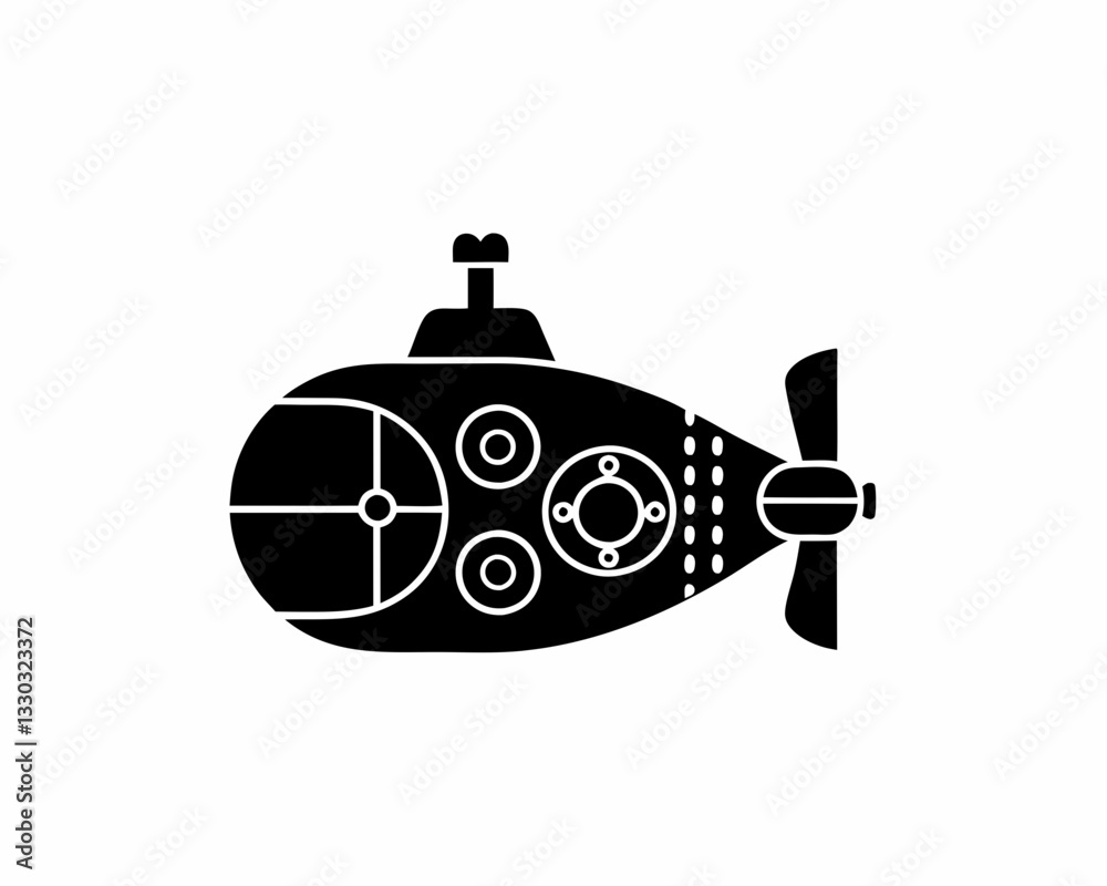 Fototapeta premium creative silhouette Submarine Icon victor illustration