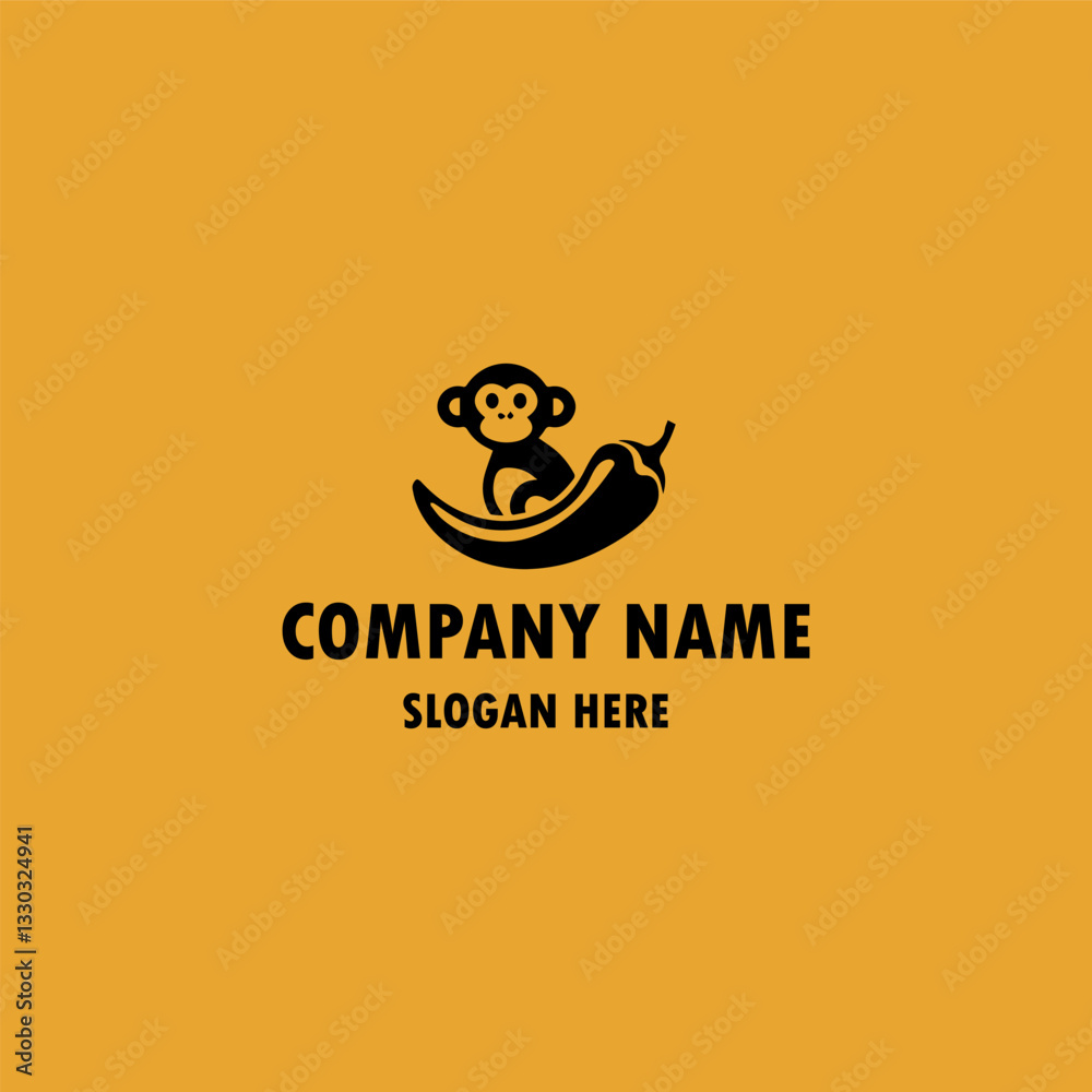 Fototapeta premium premium minimalism monkey vector logo icon illustration design isolated backgroundpremium minimalism monkey vector logo icon illustration design isolated background