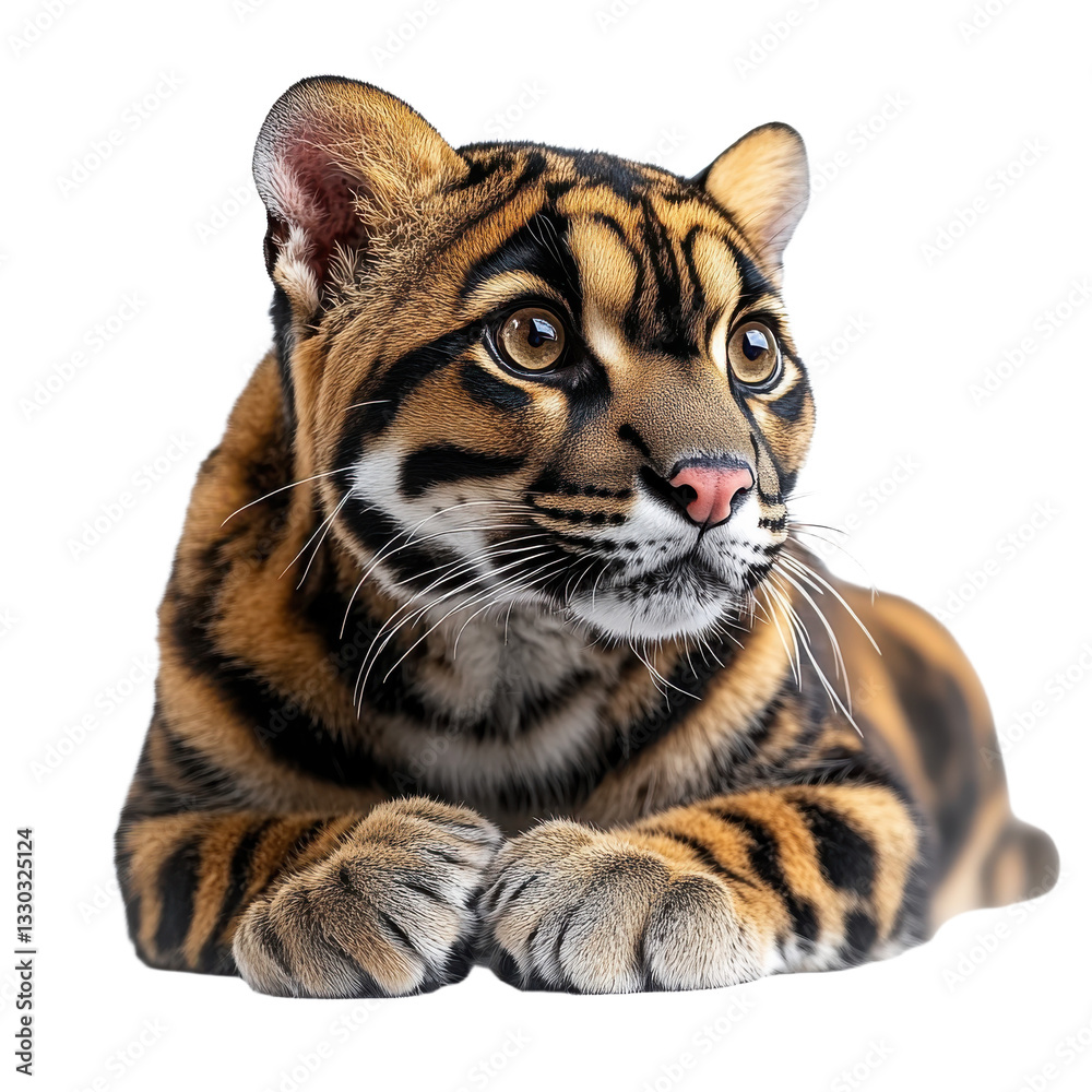 Obraz premium Clouded Leopard isolated on transparent background