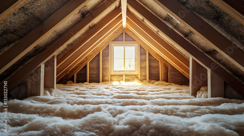 Attic renovation and thermal insulation using mineral rock wool, focusing on energy-saving and home improvements