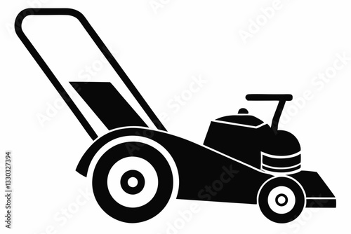 mower line art silhouette vector illustration