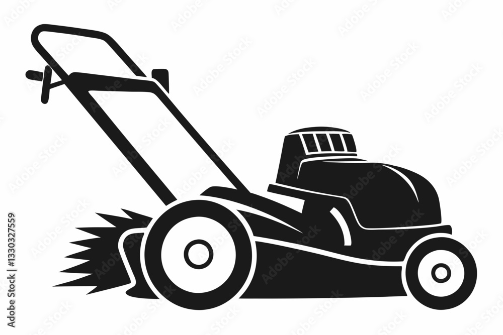 mower line art silhouette vector illustration mower line art silhouette vector illustration