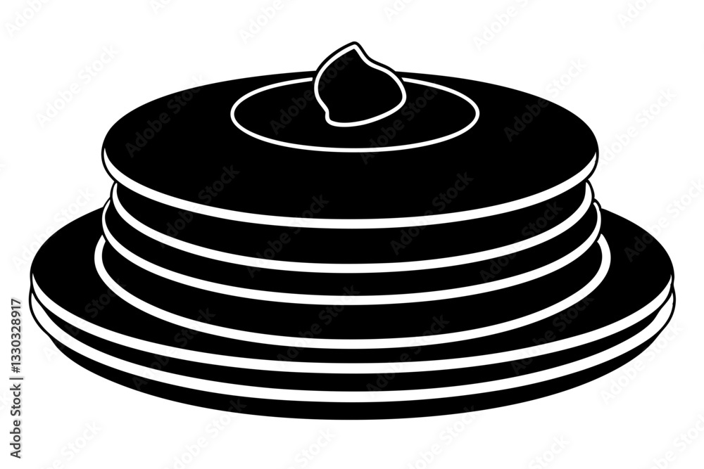 pancakes line art silhouette vector illustration pancakes line art silhouette vector illustration