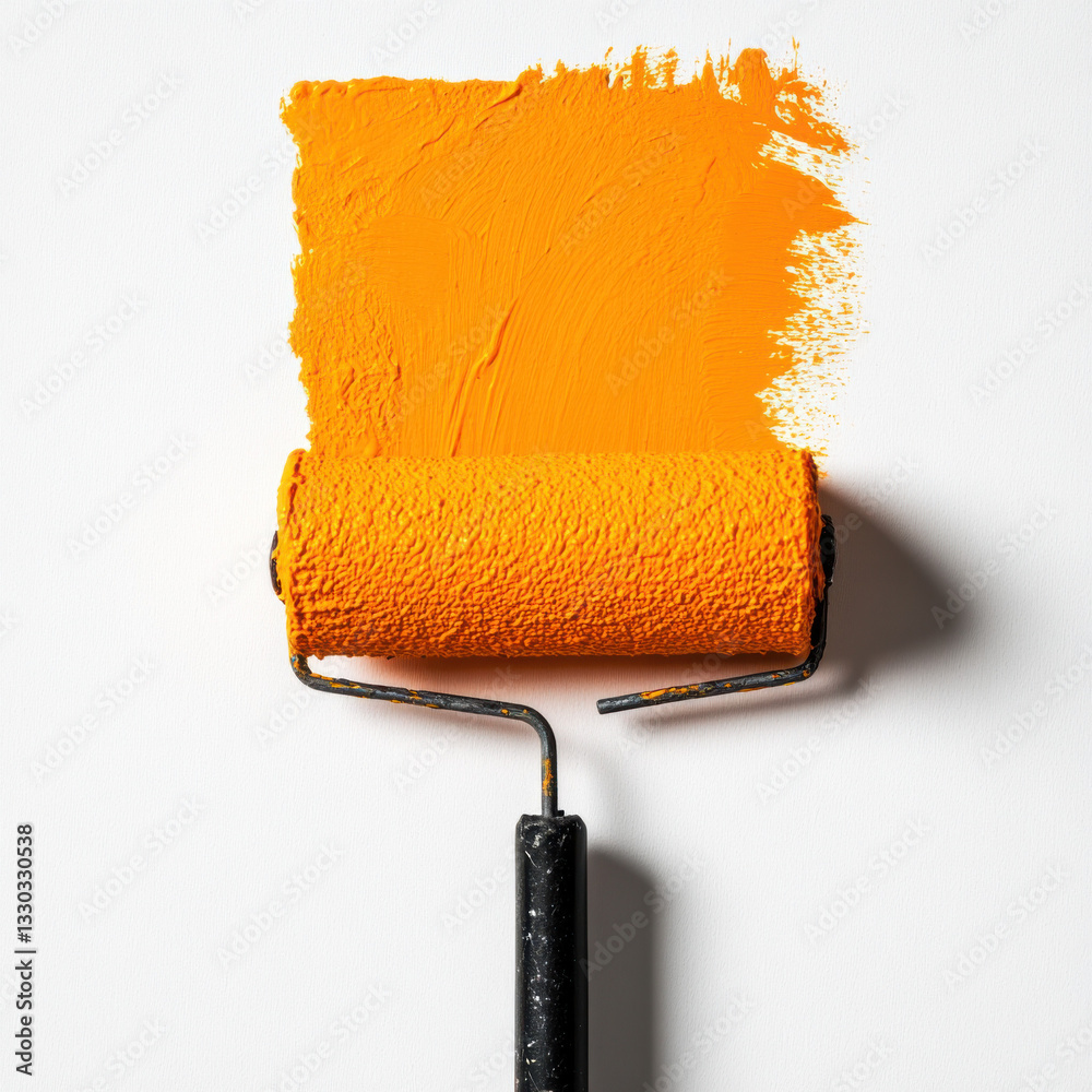 Obraz premium brush orange , drips, colorful, strokes, abstract , composition of oil painting 