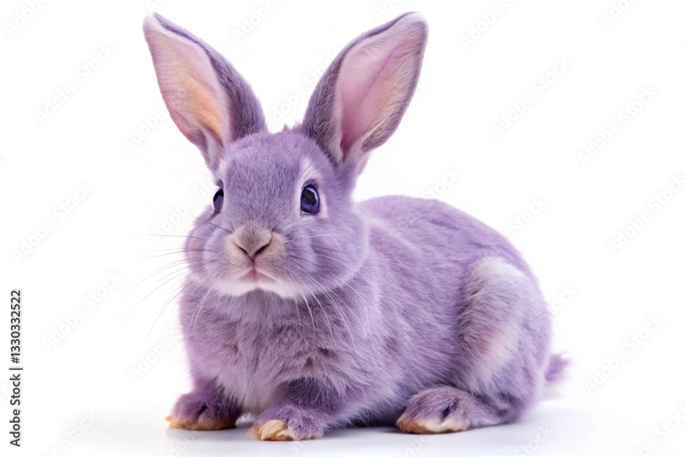 Fototapeta premium lilac rabbit isolated on white background