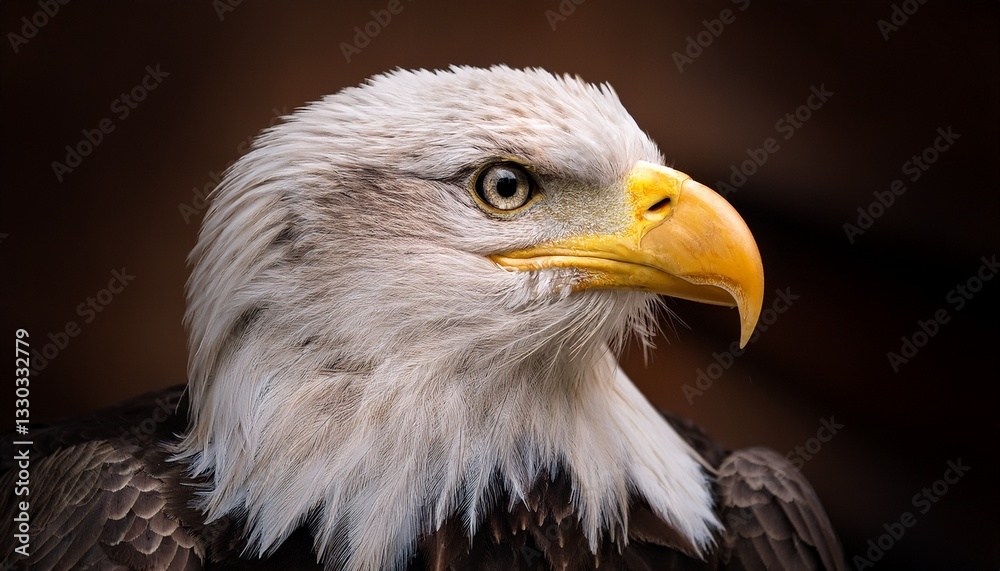 Fototapeta premium A close up view of the American Bald Eagle; American Bald Eagle symbolizes freedom and the American free spirit; America's national symbol and logo represent