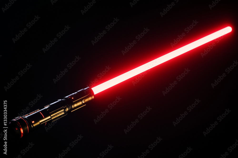 Red lightsaber isolated on a black background Red lightsaber isolated on a black background