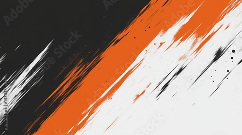 brush orange , drips, colorful, strokes, abstract , composition of oil painting 