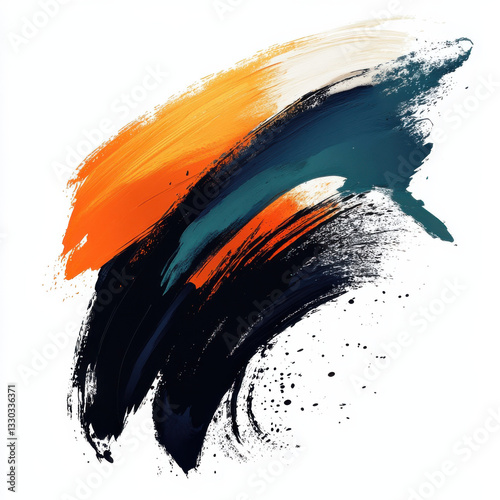 a watery brush stroke of red and orange watercolor isolated  on white background ,oil paint, drips, colorful

