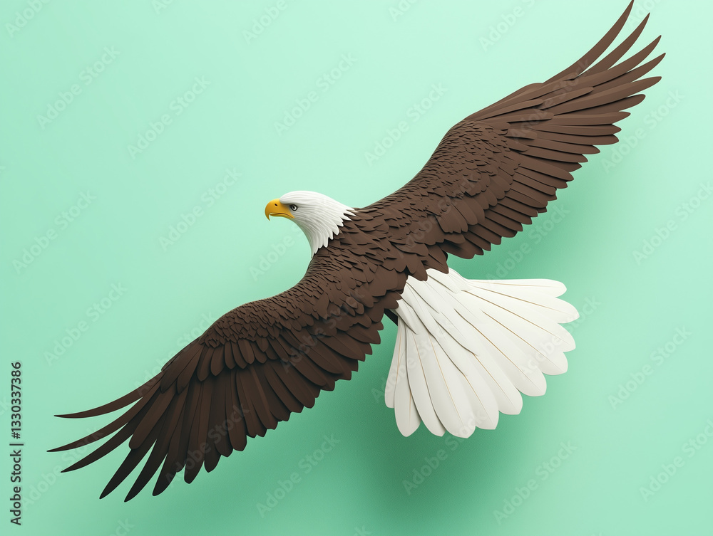 Fototapeta premium Eagle isolated on a solid color background