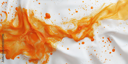 a watery brush stroke of red and orange watercolor isolated  on white background ,oil paint, drips, colorful

