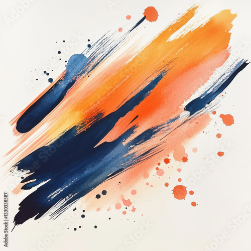 a watery brush stroke of red and orange watercolor isolated  on white background ,oil paint, drips, colorful

