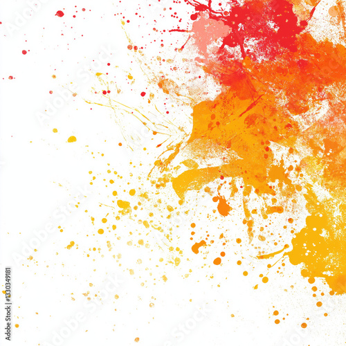 a watery brush stroke of red and orange watercolor isolated  on white background ,oil paint, drips, colorful

