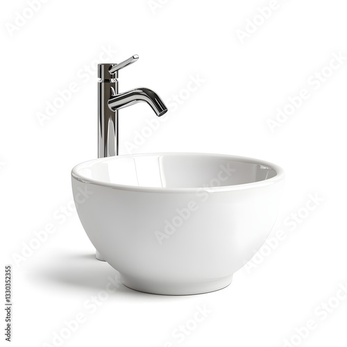 Modern Bathroom Design Sleek Chrome Faucet and White Ceramic Vessel Sink