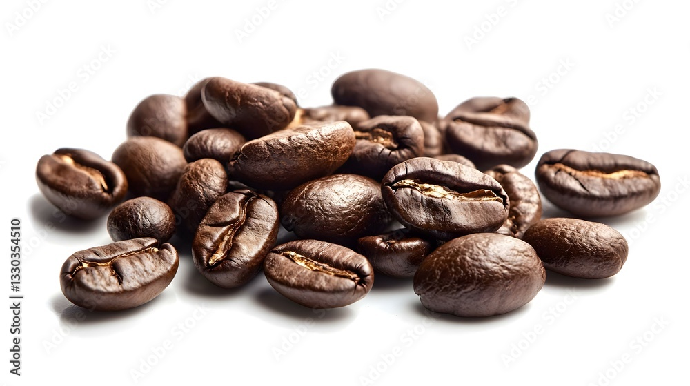Roasted coffee beans isolated on white Roasted coffee beans isolated on white