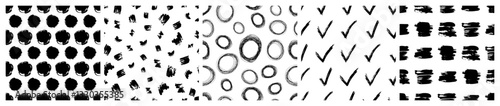Set of seamless patterns with scribble smears